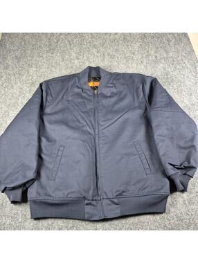 Vintage Red Kap Work Jacket Men's XLarge Navy Full Zip Quilted Mechanic Workwear